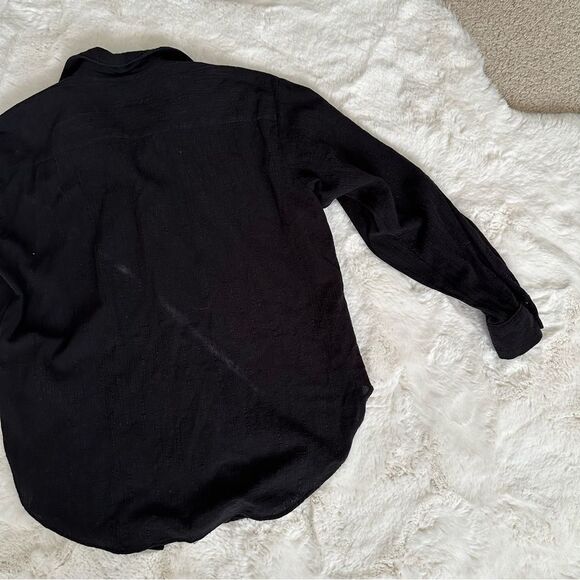 H&M black slouchy button-down - Picture 12 of 16